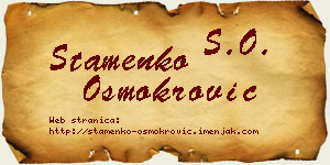 Stamenko Osmokrović vizit kartica